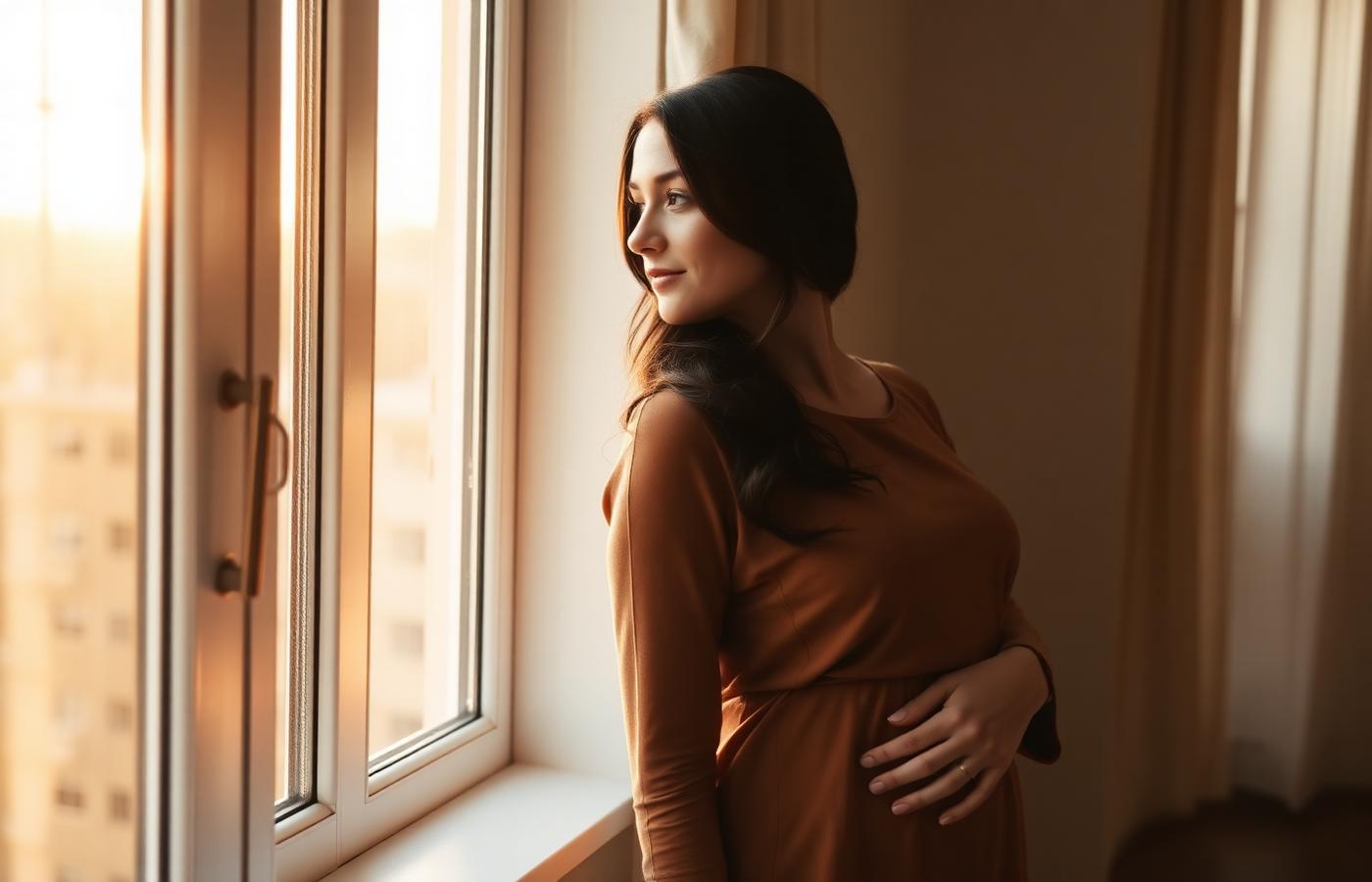 Hopeful patient looking out of a window