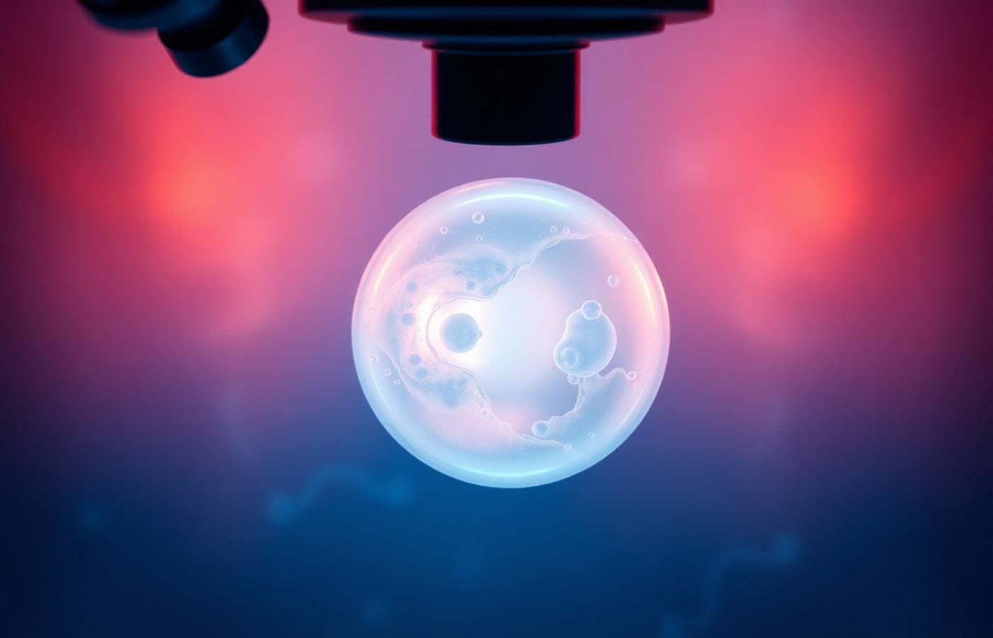 Human blastocyst under microscope