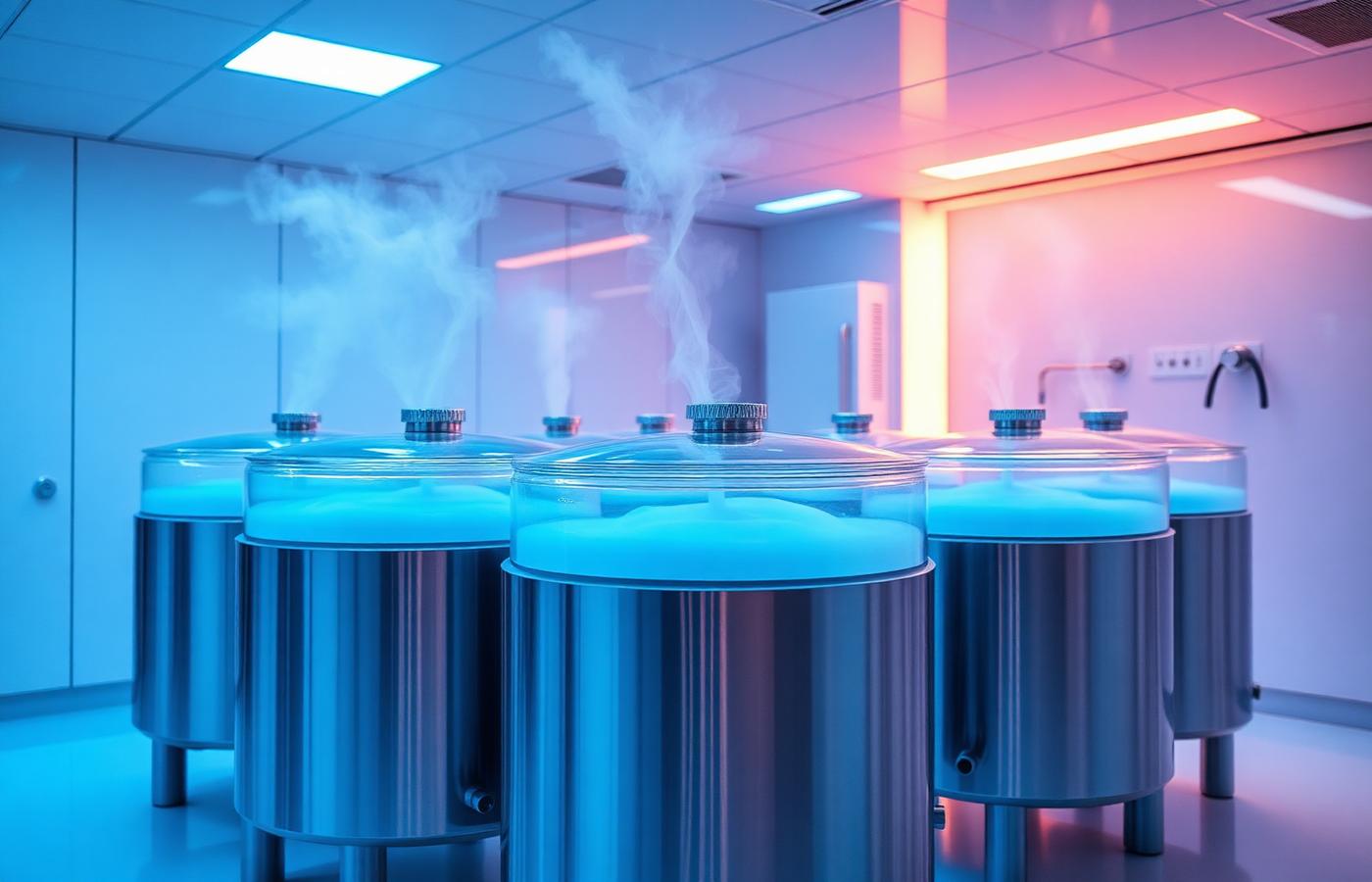 Cryogenic storage tanks for embryos and eggs